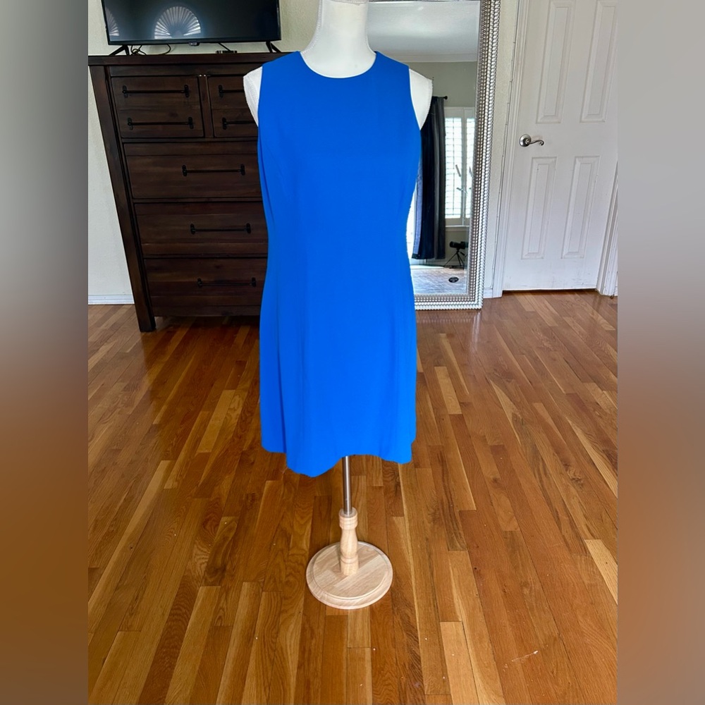 Jacqueline Ferrar Vintage A Line Bright Blue Knee Length Dress in Women’s Sz 10P